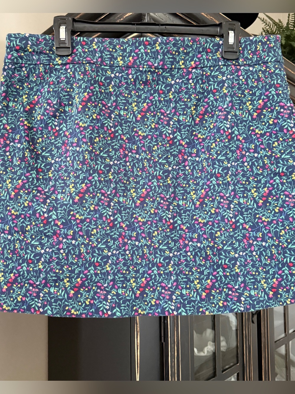 Croft & Barrow The Effortless Stretch Skort Navy Floral Size 14 Regular